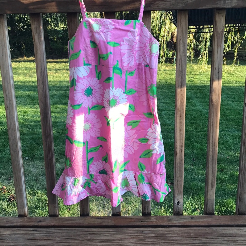 Lilly Pulitzer Pink Sunflower Sundress, size 12.